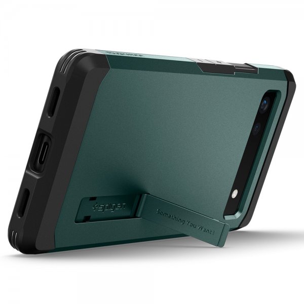 Spigen Google Pixel 6a Cover Tough Armor Midnight Green