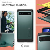 Spigen Google Pixel 6a Cover Tough Armor Midnight Green