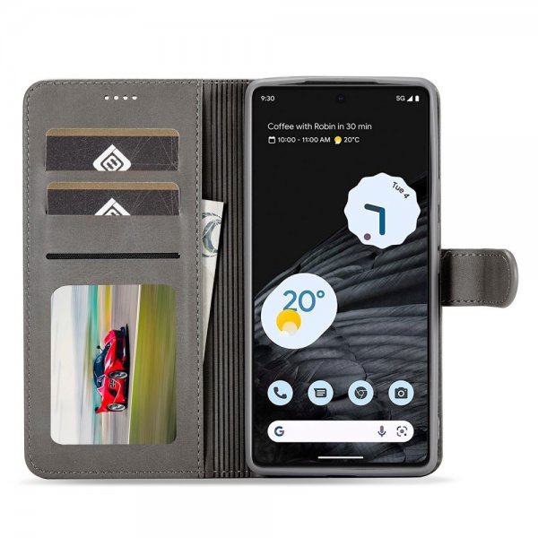Lc.Imeeke Google Pixel 7 Etui med Kortlomme Standfunktion Grå