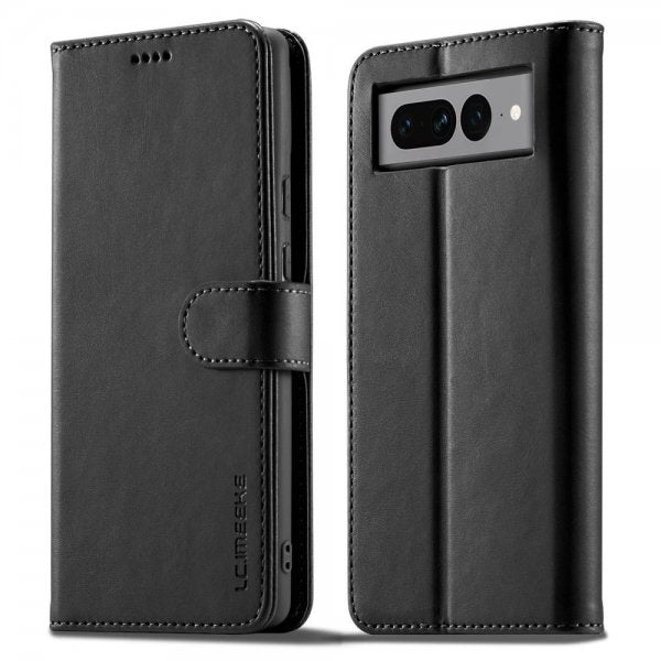 Lc.Imeeke Google Pixel 7 Pro Etui med Kortlomme Stativfunktion Sort