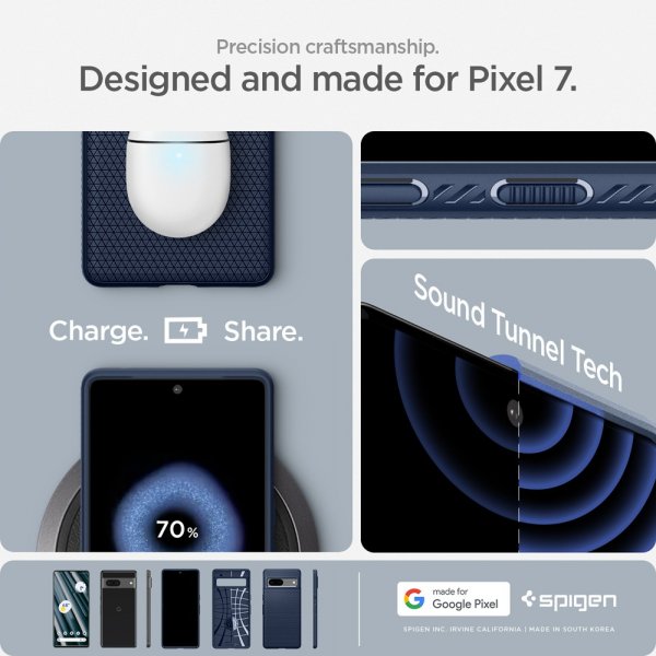 Spigen Google Pixel 7 Cover Liquid Air Navy Blue