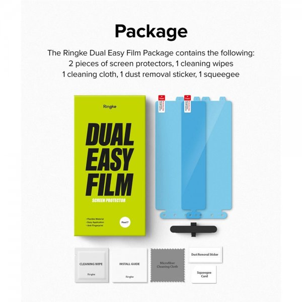 Ringke Google Pixel 7 Skærmbeskyttelse Dual Easy Film 2-pak
