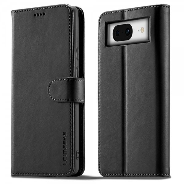 Lc.Imeeke Google Pixel 8 Etui med Kortlomme og Stativfunktion Sort