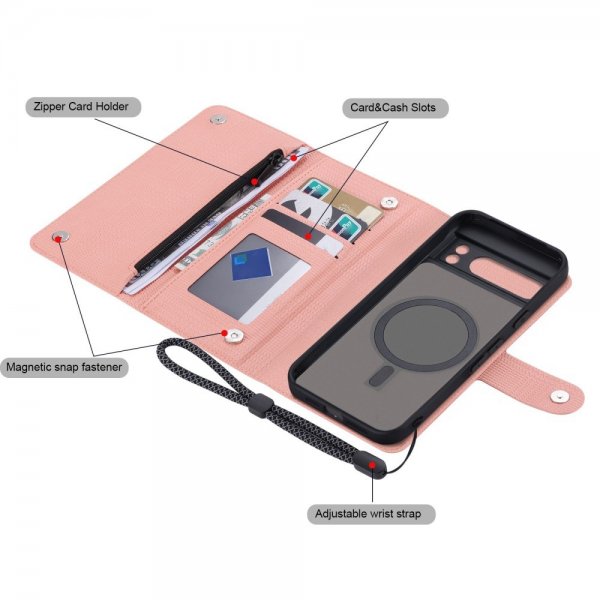 VILI Google Pixel 8 Pro Etui med aftageligt Cover GHB Series MagSafe Rosa