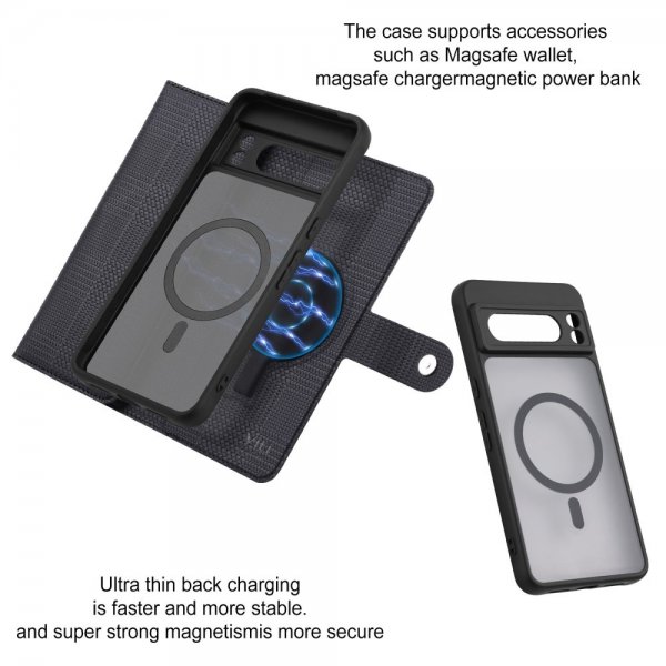 VILI Google Pixel 8 Pro Cover med Aftageligt Cover GHB Series MagSafe Sort