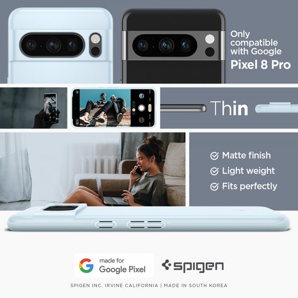 Spigen Google Pixel 8 Pro Cover Thin Fit Mute Blue