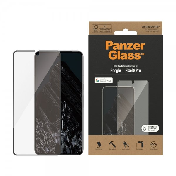 PanzerGlass Google Pixel 8 Pro Skærmbeskyttelse Ultra-Wide Fit