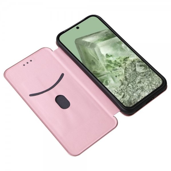 Google Pixel 8a Cover Kulfibertekstur Rosaguld