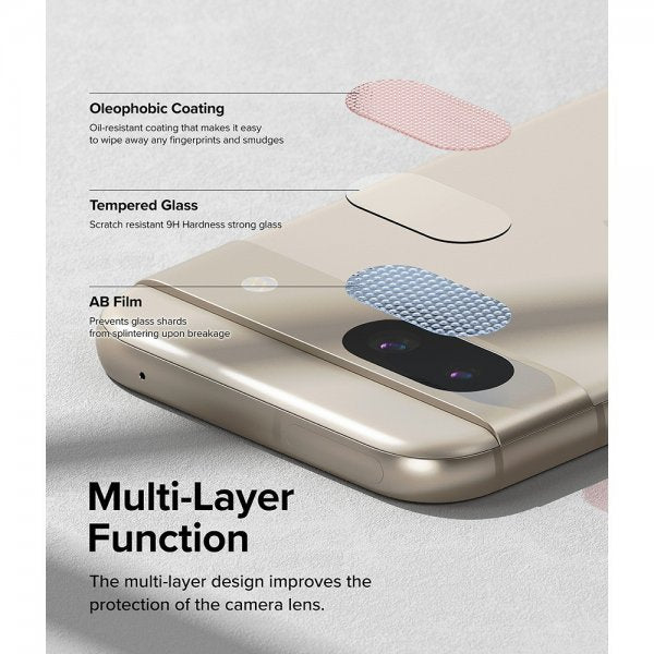 Ringke Google Pixel 8a Kamerabeskyttelse Kamerabeskytterglas 3-pak