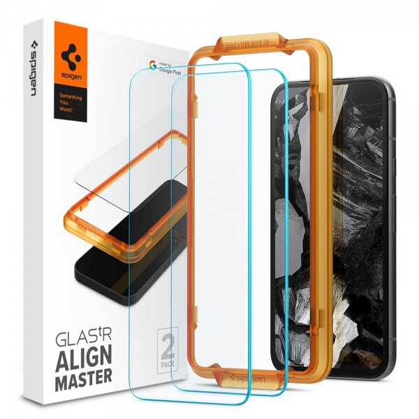 Spigen Google Pixel 8a Skærmbeskyttelse GLAS.tR ALIGNmaster 2-pak
