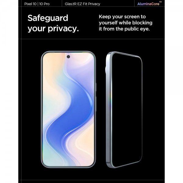 Spigen Google Pixel 9/9 Pro/Pixel 10/10 Pro Skærmbeskyttelse GLAS.tR EZ Fit Privacy 2-pak