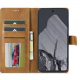 Lc.Imeeke Google Pixel 9/Pixel 9 Pro Etui med Kortlomme Stativfunktion Lysebrun