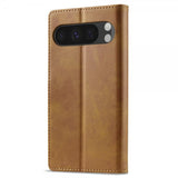Lc.Imeeke Google Pixel 9/Pixel 9 Pro Etui med Kortlomme Stativfunktion Lysebrun