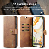 Dg.Ming Google Pixel 9/Pixel 9 Pro Etui med Aftageligt Cover Brun