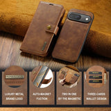 Dg.Ming Google Pixel 9/Pixel 9 Pro Etui med Aftageligt Cover Brun