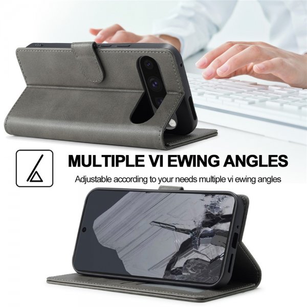 Lc.Imeeke Google Pixel 9/Pixel 9 Pro/Pixel 10/Pixel 10 Pro Cover med Kortlomme Grå