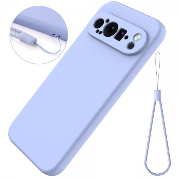 Google Pixel 9 Pro Cover med Rem Silikone Lilla