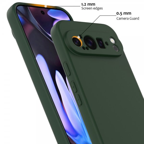 Google Pixel 9 Pro Cover med Strop Silikone MagSafe Mørkegrøn