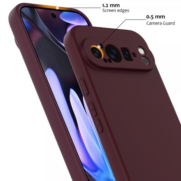 Google Pixel 9 Pro Cover med Strop Silikone MagSafe Vinrød