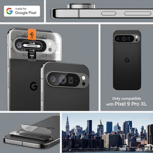 Spigen Google Pixel 9 Pro XL Kamerabeskyttelsesglas.tR EZ Fit Optik 2-pak