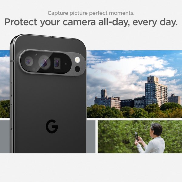 Spigen Google Pixel 9 Pro XL Kamerabeskyttelsesglas.tR EZ Fit Optik 2-pak
