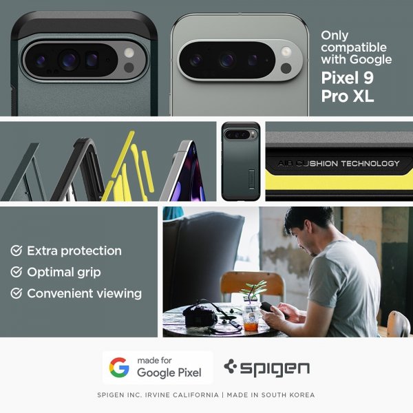 Spigen Google Pixel 9 Pro XL Cover Tough Armor Abyss Green