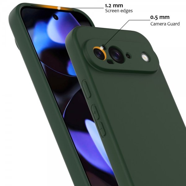 Google Pixel 9 Cover med Rem Silikone MagSafe Mørkegrøn