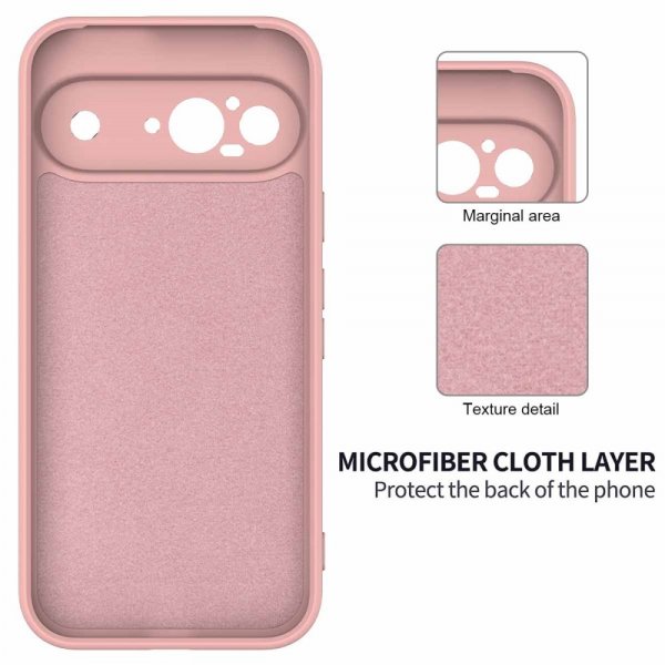 Google Pixel 9 Cover med Rem Silikone Rosa