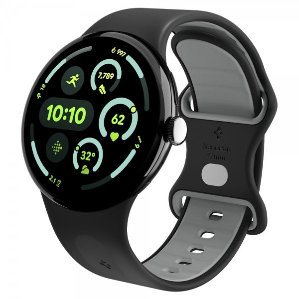 Spigen Google Pixel Watch 1/2/3/4 41 mm armbånd Nano Pop Black Sesame