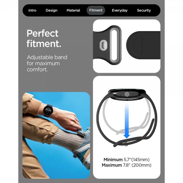 Spigen Google Pixel Watch 3/4 45mm Rem Nano Pop Black Sesame