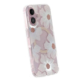 iPhone 16 Cover med blomstret strass MagSafe Blå Lilla