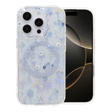 iPhone 16 Pro Cover med blomstret strass MagSafe Lilla