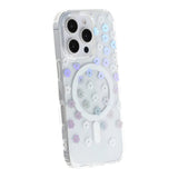 iPhone 16 Pro Max Cover med blomstret strass MagSafe Blå