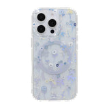 iPhone 16 Pro Max Cover med blomstret strass MagSafe Lilla
