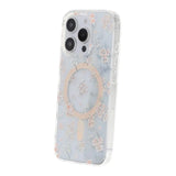 iPhone 16 Pro Max Cover med blomstret strass MagSafe Lyserød