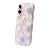 iPhone 17 Cover med blomstret strass MagSafe Blå Lilla