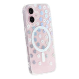 iPhone 17 Cover med blomstret strass MagSafe Lilla