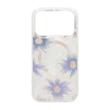 iPhone 17 Pro Cover med blomstret strass MagSafe Blå Lilla