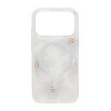 iPhone 17 Pro Cover med blomstret strass MagSafe Blå Lilla