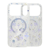 iPhone 17 Pro Cover med blomstret strass MagSafe Blå