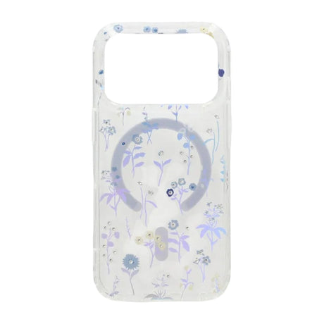 iPhone 17 Pro Max Cover med blomstret strass MagSafe Blå