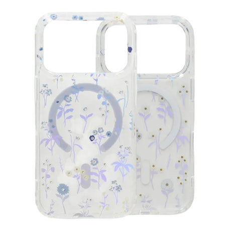iPhone 17 Pro Max Cover med blomstret strass MagSafe Blå