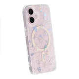 iPhone 17 Cover med blomstret strass MagSafe Lyserød