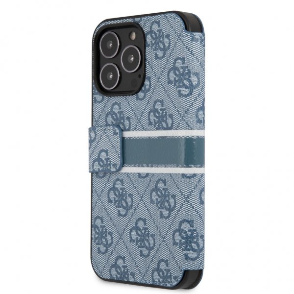 Guess iPhone 13 Pro Cover Printed Stripe Blå