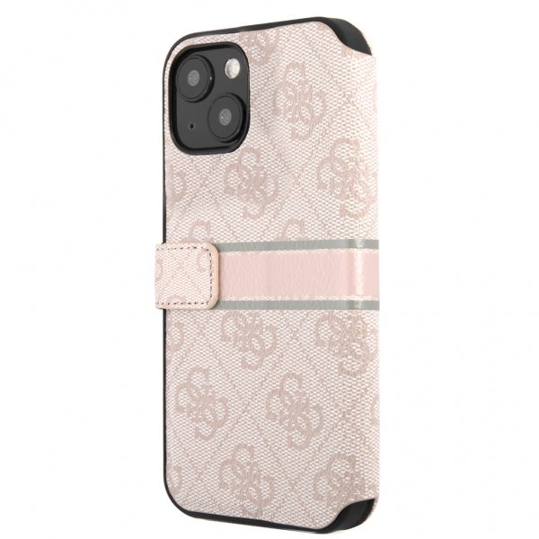Guess iPhone 13 Etui Printed Stripe Rose