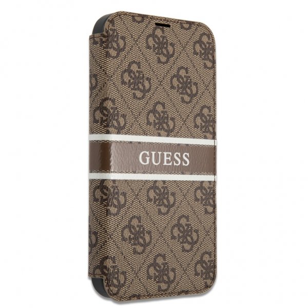 Guess iPhone 13 Mini Cover Printed Stripe Brun