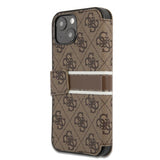 Guess iPhone 13 Mini Cover Printed Stripe Brun