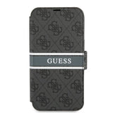 Guess iPhone 13 Pro Max Cover Printed Stripe Grå