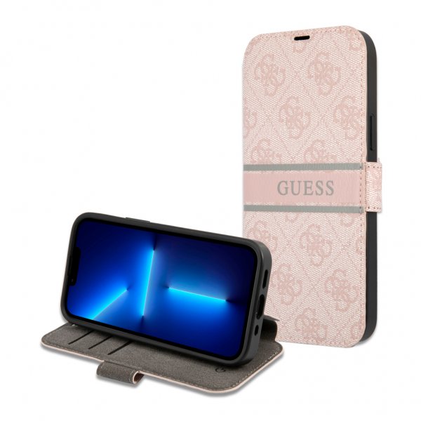 Guess iPhone 13 Pro Max Cover Printed Stripe Rosa