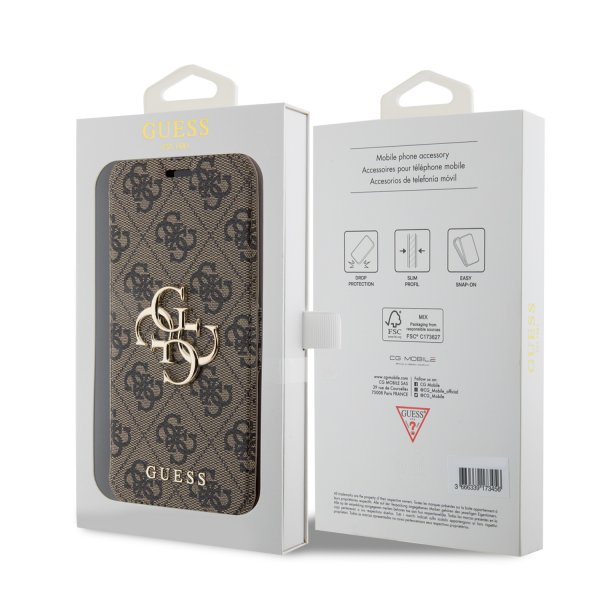 Guess iPhone 15 Pro Cover 4G Logo Brun